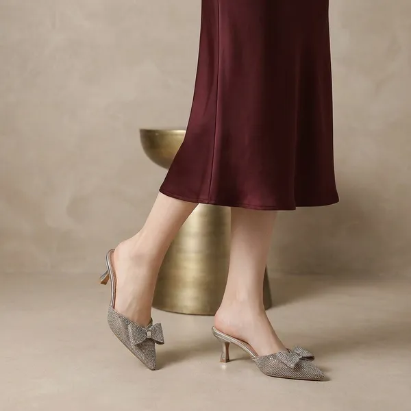 Black_Embellished_Pointed_Toe_Slip_On_Mule_Heels_For_Women
