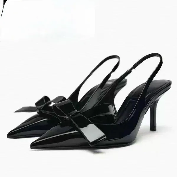Black_Patent_Leather_Bow_Detail_Pointed_Toe_Slingback_Heels_For_Women
