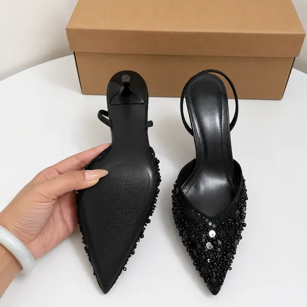Black_Patent_Leather_Embellished_Pointed_Toe_Slingback_Heels_For_Women