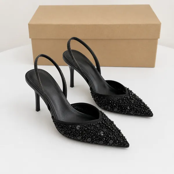Black_Patent_Leather_Embellished_Pointed_Toe_Slingback_Heels_For_Women