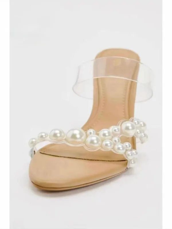 Clear_And_White_Patent_Leather_Pearl_Embellished_Block_Heel_Sandals_For_Women