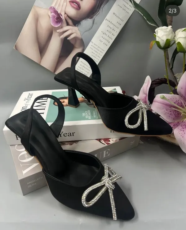 Black_Satin_Crystal_Bow_Kitten_Heel_Mules_For_Women