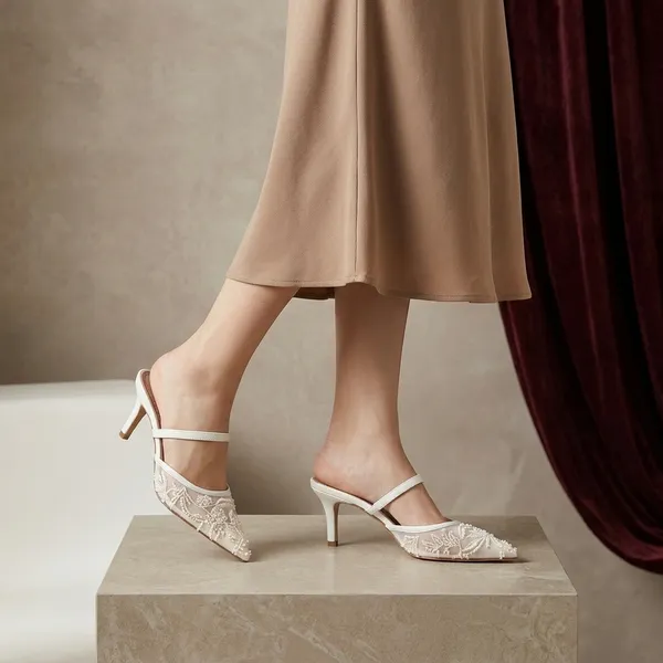 White_Patent_Leather_Embellished_Pointed_Toe_Mule_Heels_For_Women