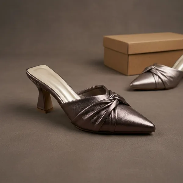 Brown_Faux_Leather_Pointed_Toe_Mules_For_Women
