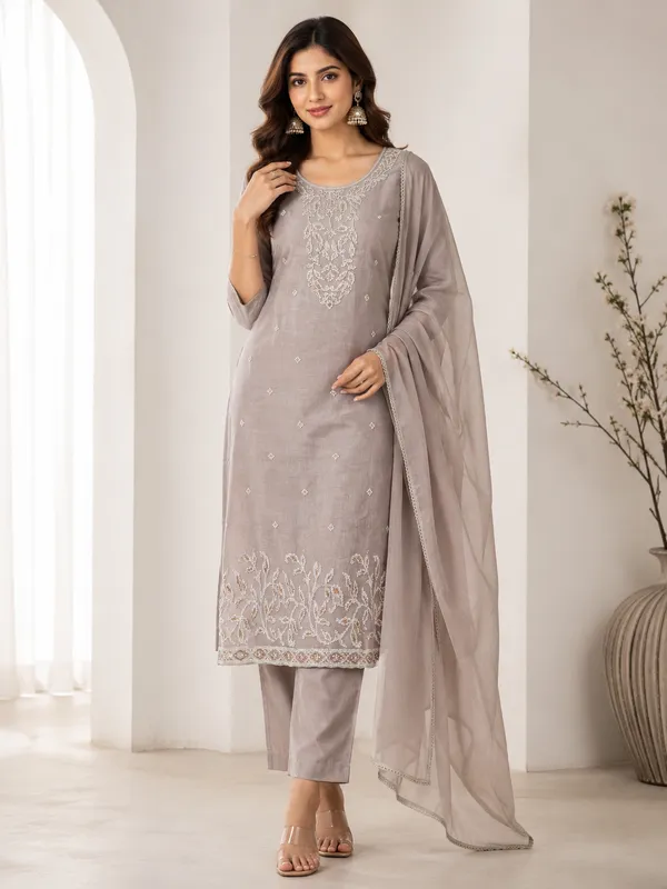 Dusty_Silk_Hand_Embroidered_Beads_Work_Suit_Set_With_Dupatta_For_Women