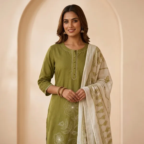 Green_Embroidered_3_Piece_Cotton_Suit_Set_for_Women