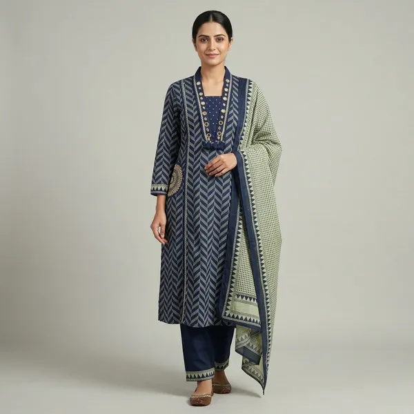 Blue_Chevron_Print_3_Piece_Cotton_Suit_Set_for_Women