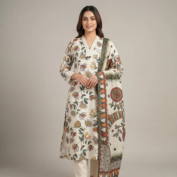 White_Floral_Print_3_Piece_Cotton_Suit_Set_for_Women