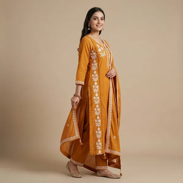 Orange_Embroidered_Anarkali_Suit_Dupatta__Set__for_Women