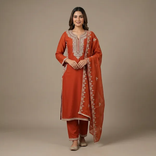 Orange_Georgette_Embroidered_Kadhai_Suit_Set_for_Women