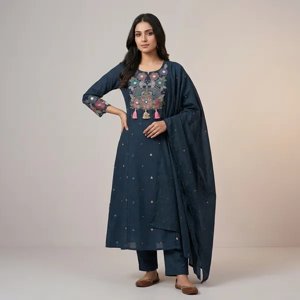 Blue_Embroidered_A-Line_Suit_Set_for_Women