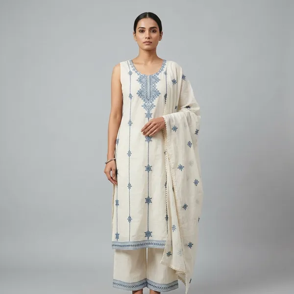 White_3_Piece_Cotton_Suit_Set_for_Women