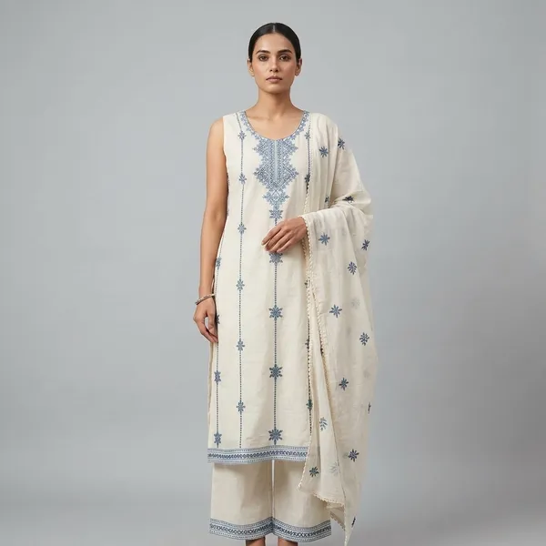 White_3_Piece_Cotton_Suit_Set_for_Women