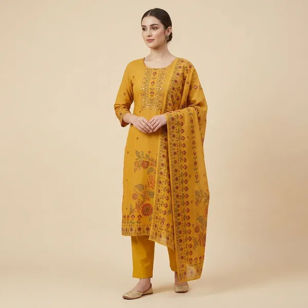 Yellow_Soft_Silk_Printed_Mirror_Work_3_Piece_Suit_Set_With_Printed_Dupatta_For_Women