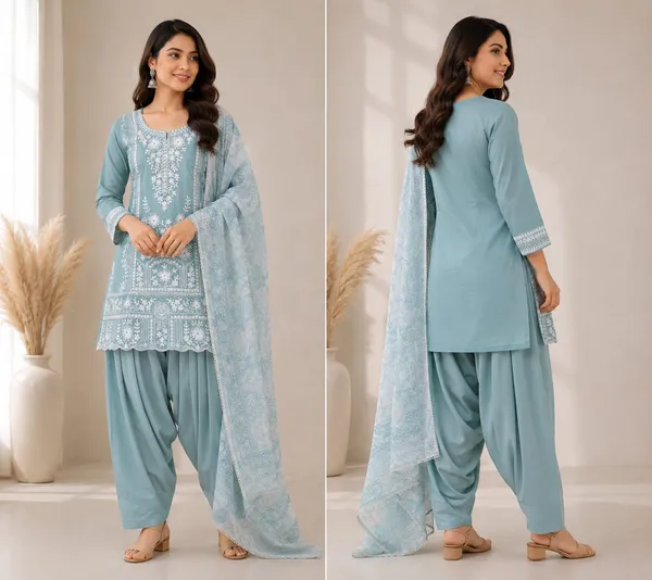 Rama_Green_Cotton_Chikankari_Suit_Set_With_Chiffon_Dupatta_For_Women