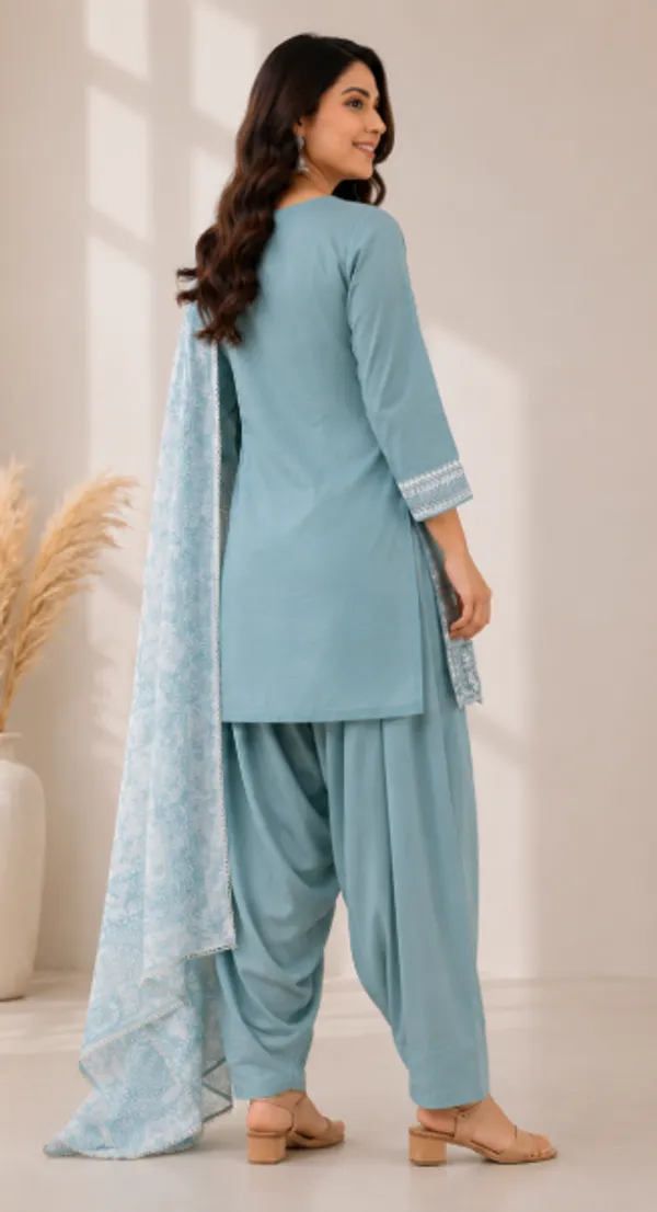 Rama_Green_Cotton_Chikankari_Suit_Set_With_Chiffon_Dupatta_For_Women