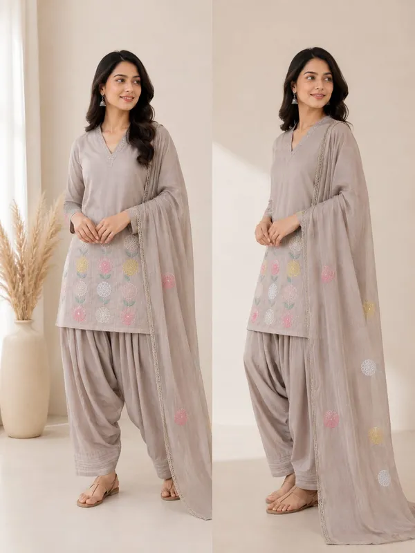 Dusty_Mul_Chanderi_3_Piece_Farsi_Salwar_Suit_Set_For_Women
