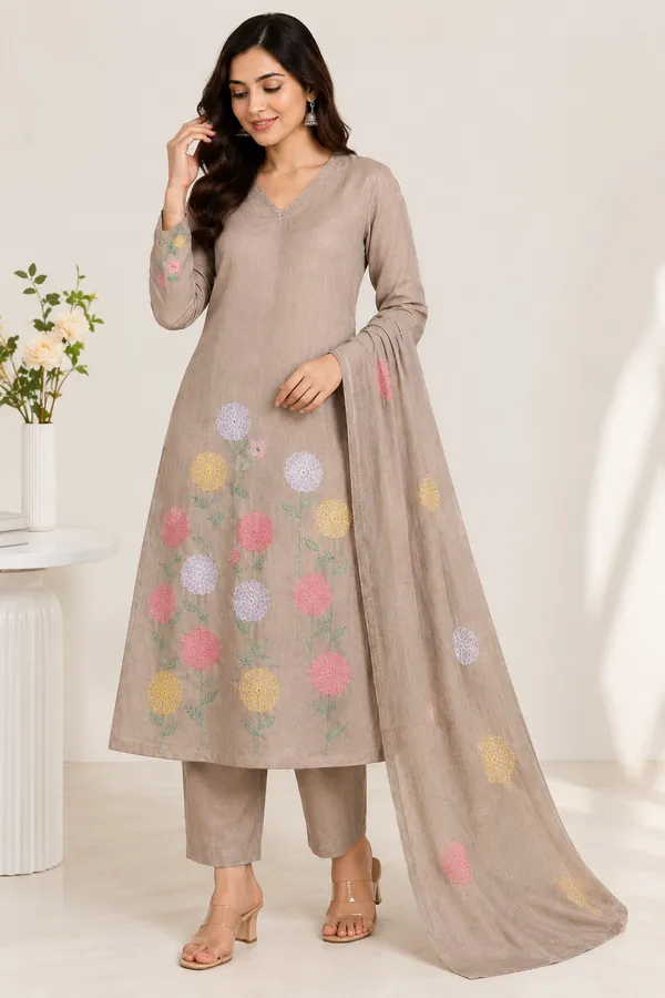 Dusty_Mul_Chanderi_3_Piece_Farsi_Salwar_Suit_Set_For_Women