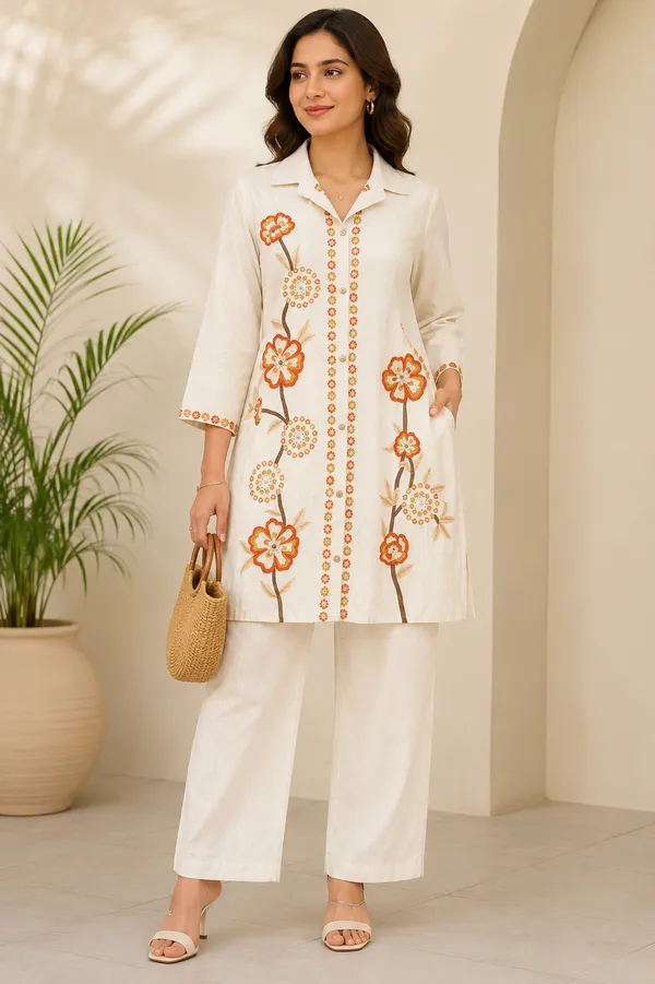 Off_White_Jute_Cotton_Hand_Embroidered_Co-ord_Set_For_Women