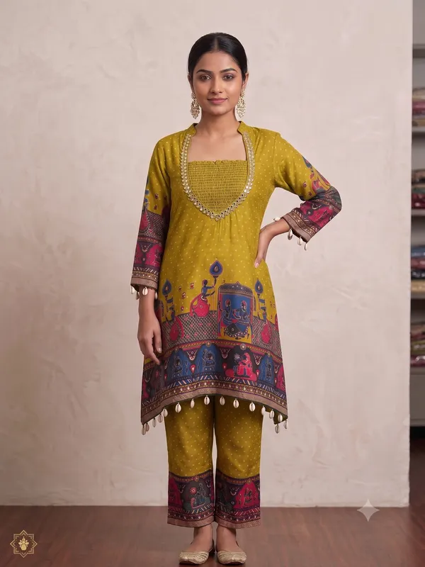 Yellow_Kalamkari_Print_Cotton_Co-ord_Set_for_Women