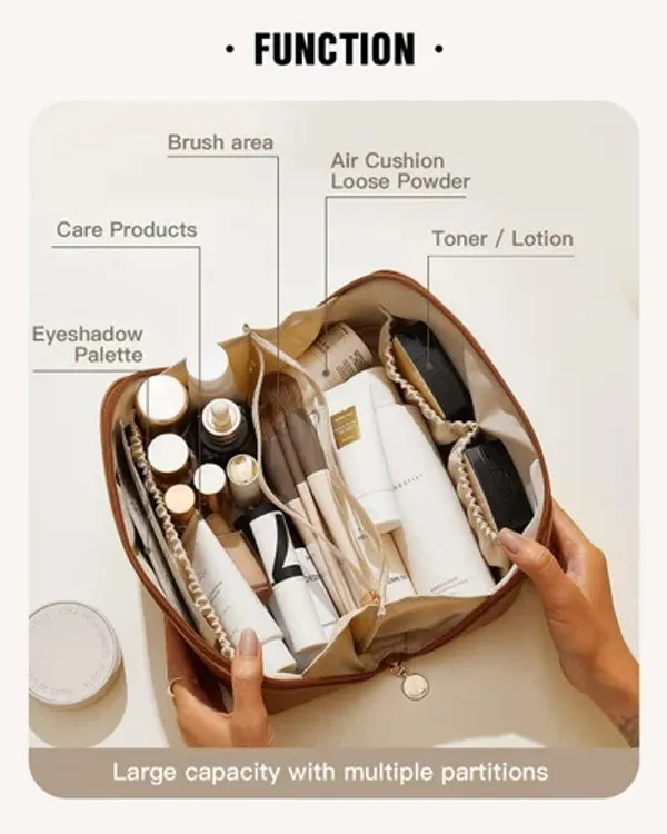Brown_Faux_Leather_Makeup_Organizer_Bag_With_Multiple_Compartments