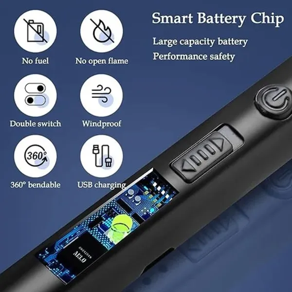 Usb_Rechargeable_Electric_Arc_Lighter_With_360_Flexible_Neck_Set_of_5