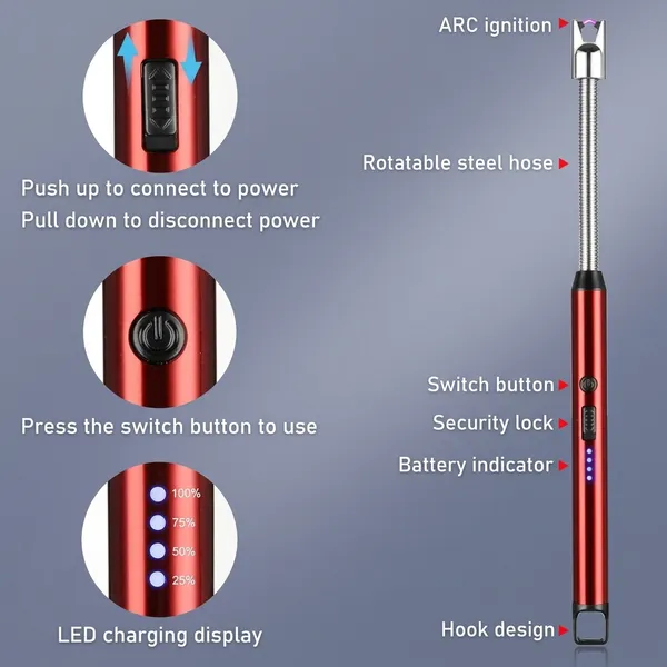 Usb_Rechargeable_Electric_Arc_Lighter_With_360_Flexible_Neck