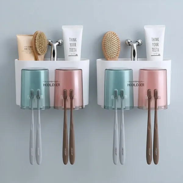 Wall_Mounted_Toothbrush_Holder_With_Mouthwash_Cups_-_Pack_of_2