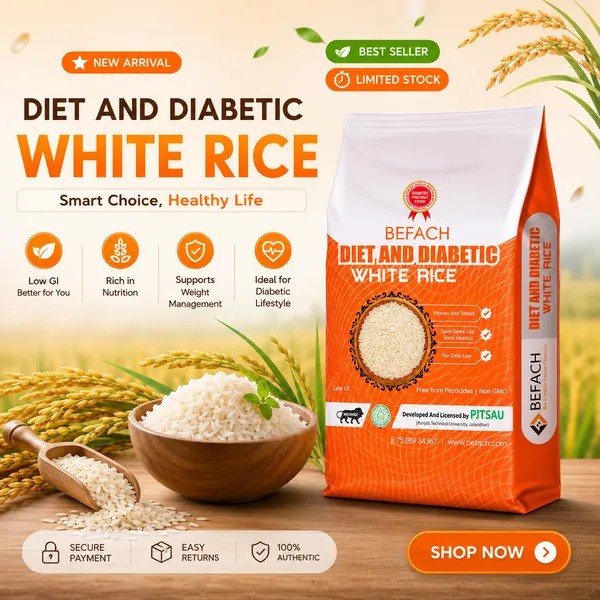 Befach_Low_Gi_Fortified_White_Rice_For_Sugar-Free_&_Weight_Loss_Diet_Everyday_Rice_(Medium_Grain,_Polished)_(5.5_Kg)