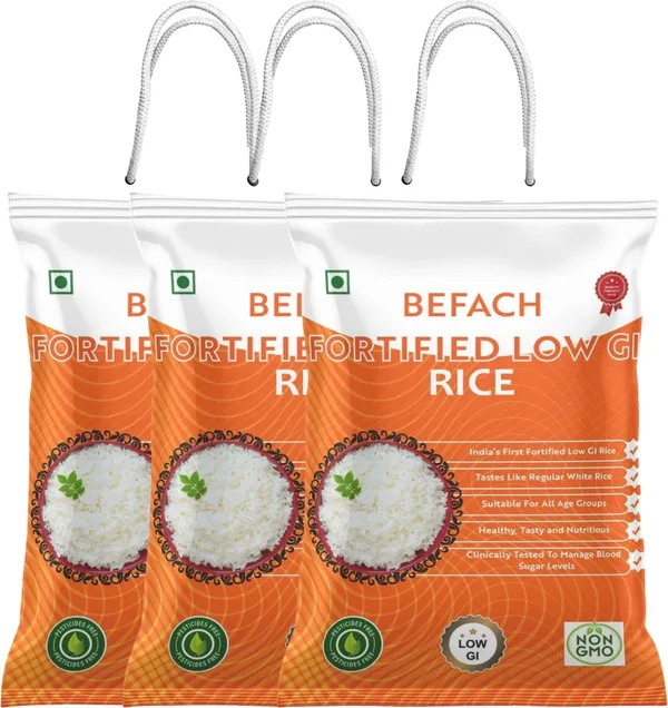 Befach_Fortified_Low_Gi_White_Rice_For_Sugar_Free_Weight_Loss_Yellow_Sona_Masoori_Rice_(Medium_Grain,_Polished)_(13.5_Kg)