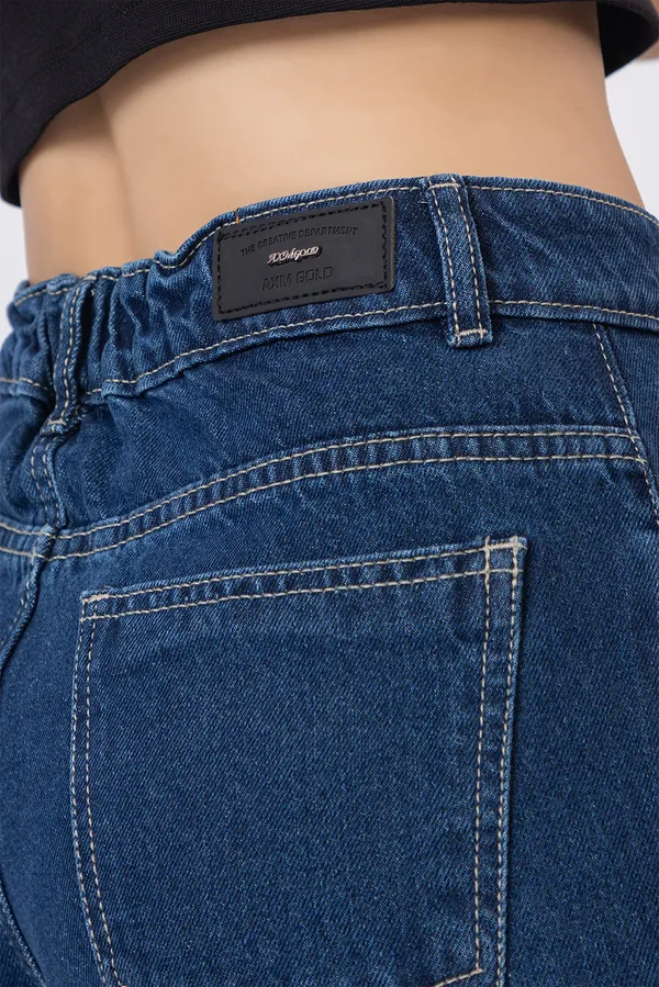 imported_designer_Blue_Cotton_wide_leg_jeans_For_Women