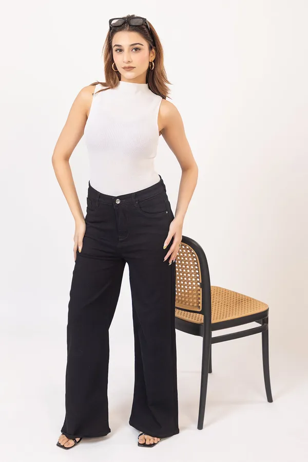 Black_Cotton_wide_leg_Jeans_For_Women
