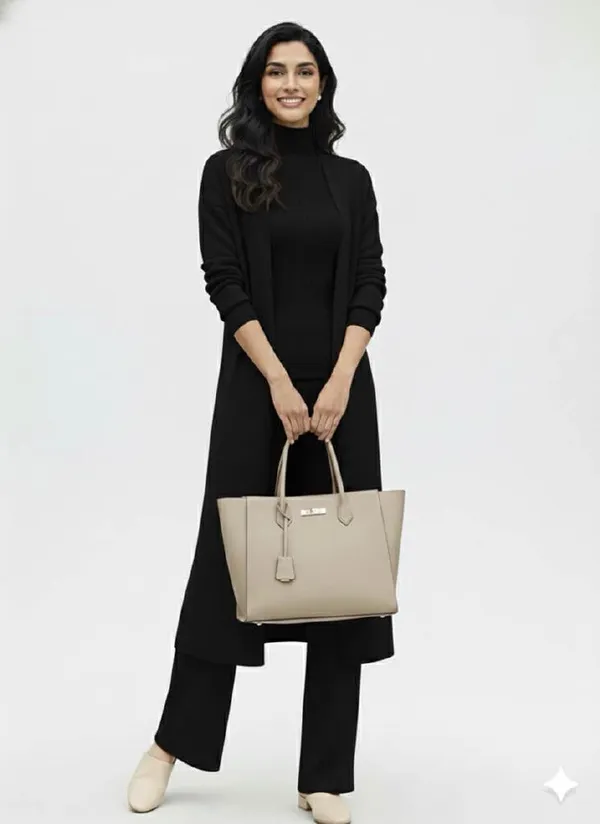 Imported_Black_Scuba_Spacer_Fabric_3-Piece_Co-Ord_Set_With_Shrug_For_Women