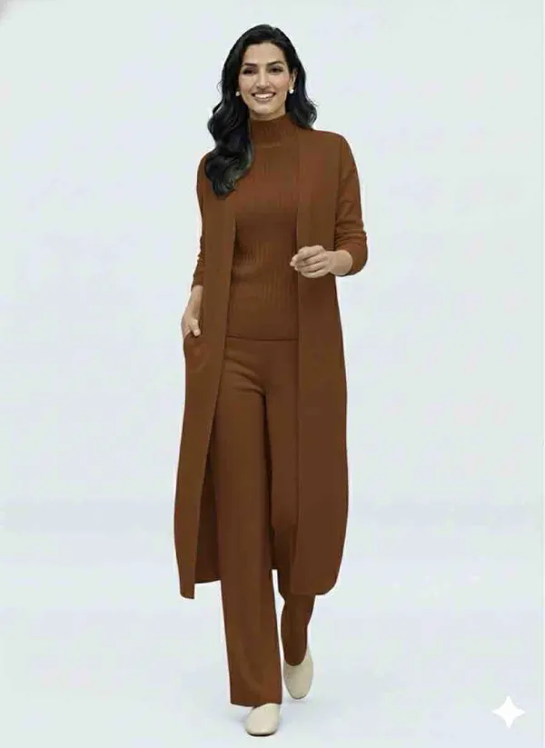 Imported_Brown_Scuba_Spacer_Fabric_3-Piece_Co-Ord_Set_For_Women