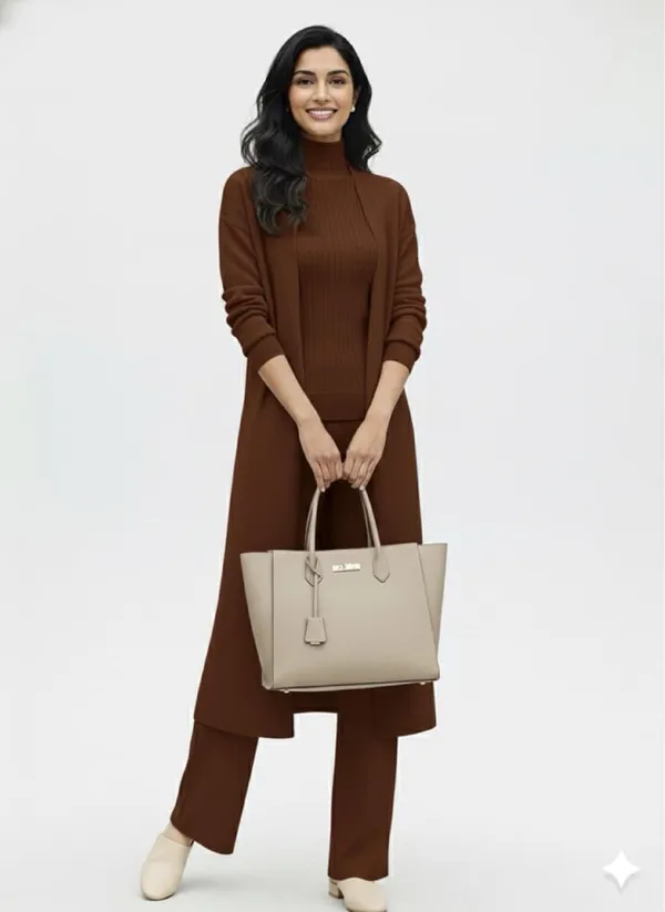 Imported_Brown_Scuba_Spacer_Fabric_3-Piece_Co-Ord_Set_For_Women