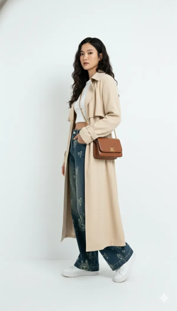 imported_designer_Blue_Cotton_wide_leg_denim_For_Women