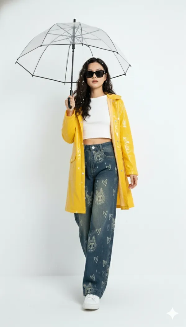 imported_designer_Blue_Cotton_wide_leg_denim_For_Women
