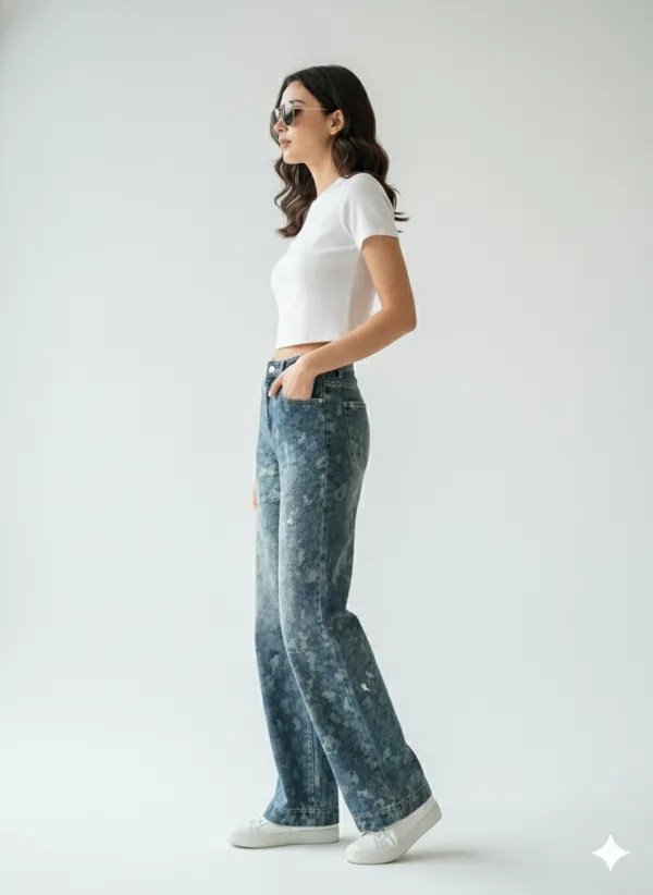 imported_designer_Blue_Cotton_Denim_Straight_Fit_Jeans_For_Women