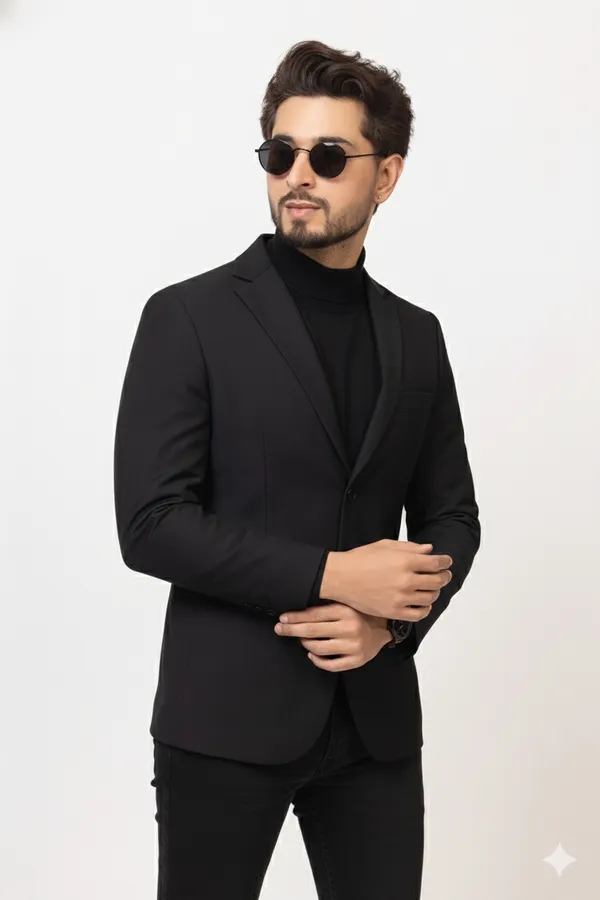 Imported_Black_Micro_Textured_Birdseye_Smart_Fit_Coat_For_Men