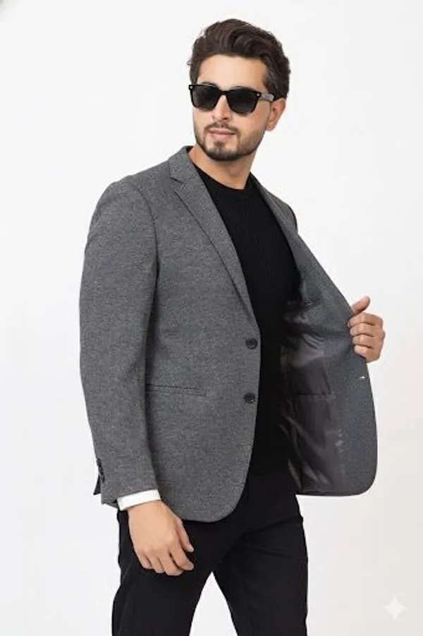Imported_Grey_Micro_Textured_Birdseye_Smart_Fit_Coat_For_Men