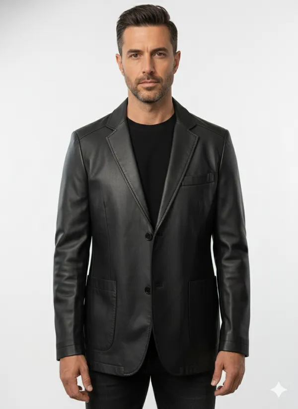 Imported_Black_Lambskin_Nappa_Leather_Smart_Fit_Coat_For_Men
