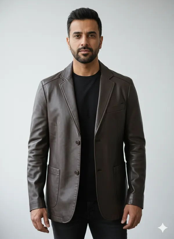 Imported_Brown_Lambskin_Nappa_Leather_Smat_Fit_Coat_For_Men