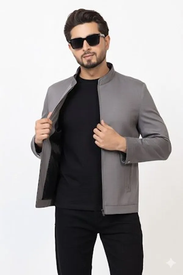 Imported_Grey_Bonded_Tech-Weave_Jacket_For_Men