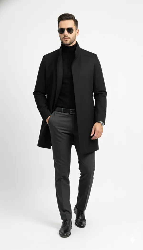 Imported_Black_Bonded_Tech-Weave_Long_Coat_For_Men