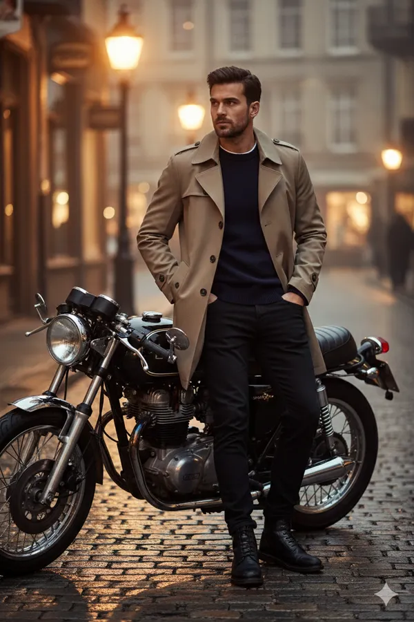 Imported_Tan_Micro_Textured_Birdseye_Smart_Fit_long_Coat_For_Men