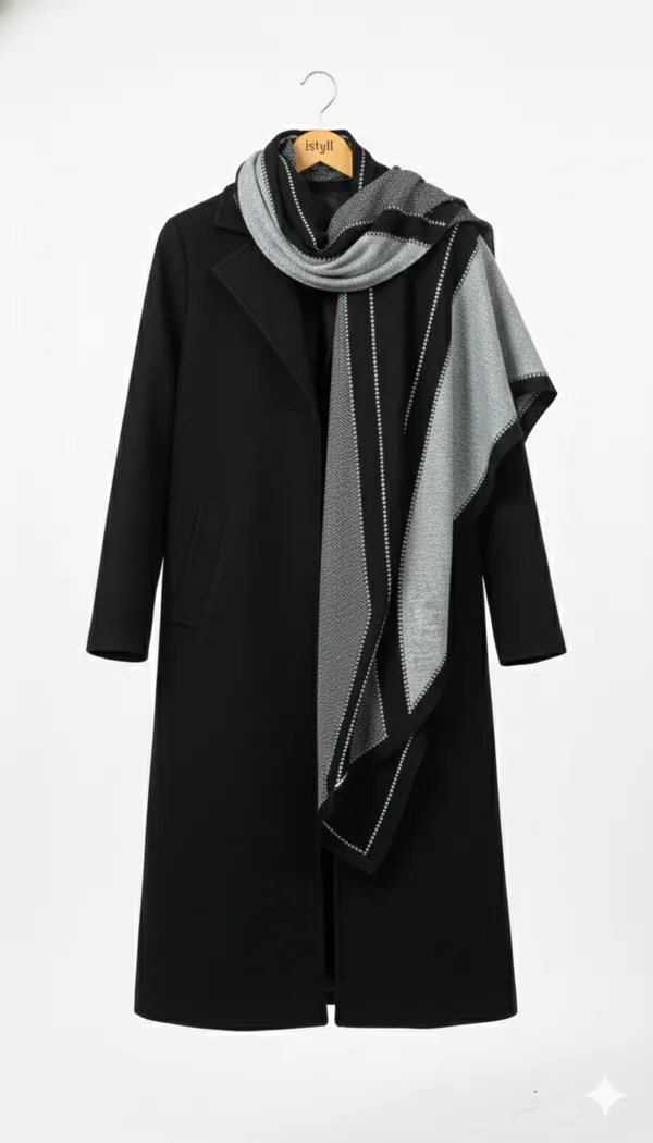 Imported_White_Black_Merino_Wool_Lightweight_Scarf_For_Women