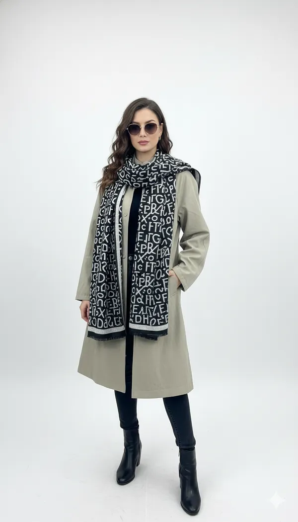 Imported_White_Black_Merino_Wool_Lightweight_Scarf_For_Women