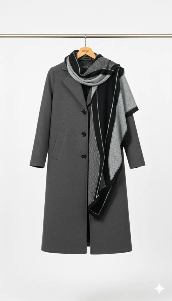 Imported_White_Black_Merino_Wool_Lightweight_Scarf_For_Women