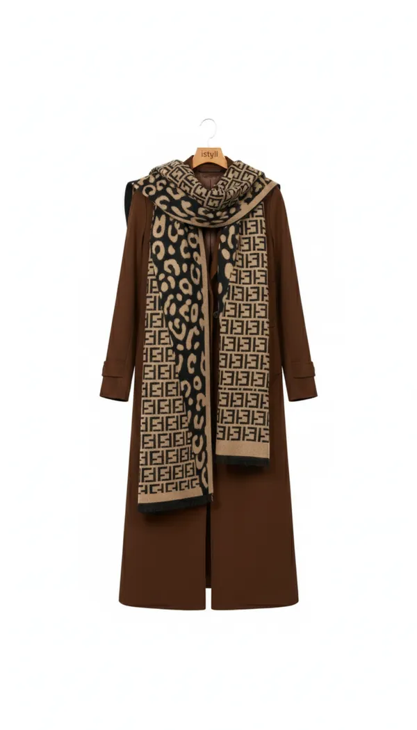 Imported_Brown_Merino_Wool_Lightweight_Scarf_For_Women