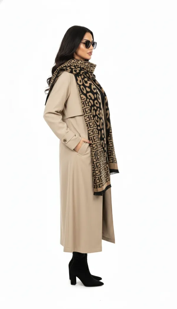 Imported_Brown_Merino_Wool_Lightweight_Scarf_For_Women
